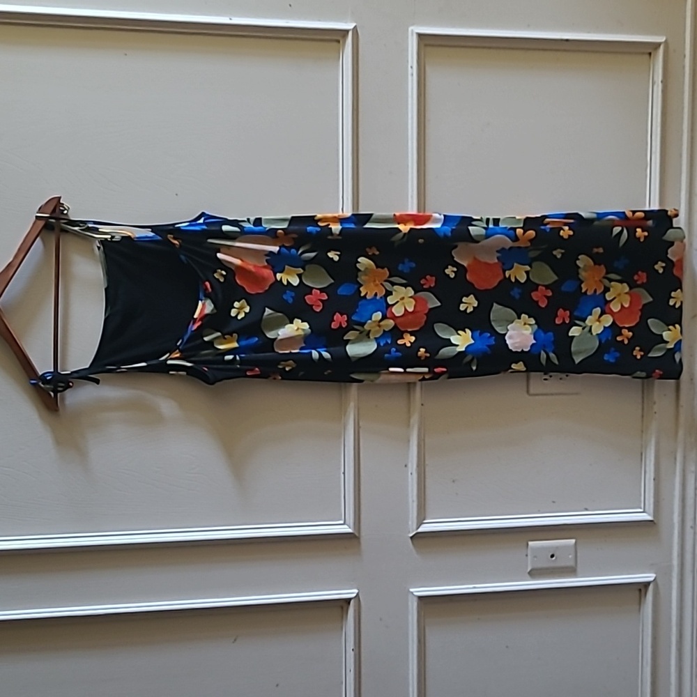 NEW WeWoreWhat by DANIELLE BERNSTEIN, Boat Neck Tropicana Maxi Dress, Sz XL - Picture 5 of 11